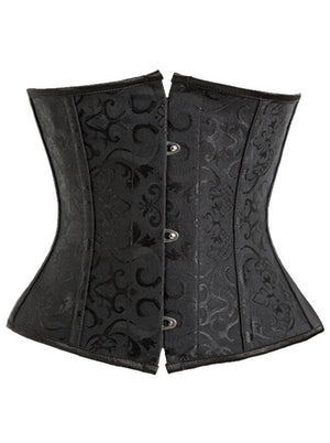 Women's Spiral Steel Boned Waist Training Cincher Brocade Underbust Corset