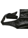 Plus Size Halter Satin Jacquard Weave Black Lace Edge Corset Top