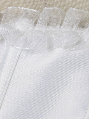 Victorian Satin Halter White Lace Wedding Overbust Corset Top