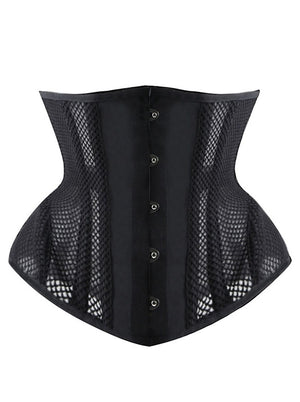 Women's Sexy Steel Boned See-through Mesh Bodyshaper Underbust Corset