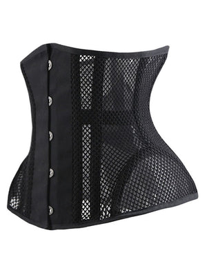 Women's Sexy Steel Boned See-through Mesh Bodyshaper Underbust Corset