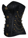 Plus Size Steampunk Gothic Spiral Steel Boned Brocade Waist Cincher Overbust Corset