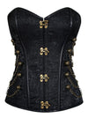 Plus Size Steampunk Gothic Spiral Steel Boned Brocade Waist Cincher Overbust Corset