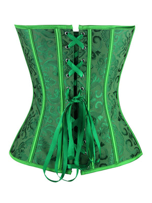 Women's Vintage Palace Jacquard Sweetheart Strapless Overbust Corset