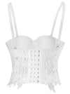 Women's B Cup Sexy Beauty Floral Lace Bustier Club Party Crop Top Bra Top