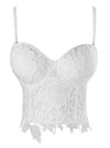 Women's B Cup Sexy Beauty Floral Lace Bustier Club Party Crop Top Bra Top