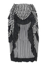 Victorian Steampunk Gothic Irregular High-low Ruffle Skirt /Black and White Stripes