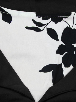 Black Casual Plus Size Floral Print Sleeveless Midi Party Dress