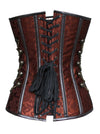 Steampunk Gothic Steel Boned Plus Size Brocade Overbust Corset with Chains