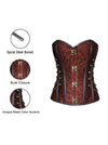 Steampunk Gothic Steel Boned Plus Size Brocade Overbust Corset with Chains