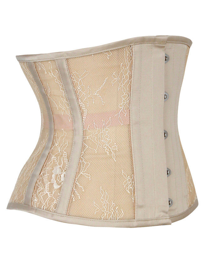 Mesh Floral Plus Size Steel Boned Underbust Waist Cincher Corset