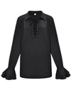 Men's Steampunk Gothic Long Sleeve Ruffle Cuff Pirate Shirt Top