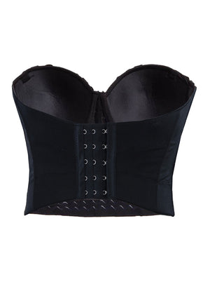 Punk Black Rhinestone Push Up Bra Club-wear Party Bustier Crop Top