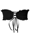 Women's Fashion Strapless Sweetheart Neckline Open Back Lace Up Black Corset Top