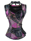 Steampunk Plus Size Steel Boned Overbust Bustiers Corset for Halloween