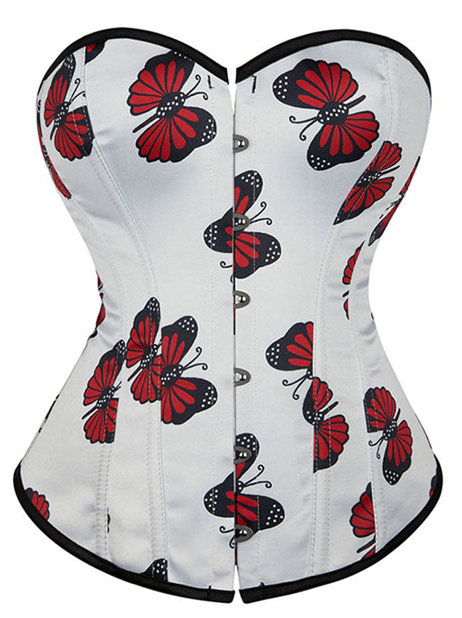 Women's Sexy Strapless Butterfly Print Body Shaper Corset Top