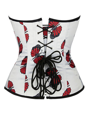 Women's Sexy Strapless Butterfly Print Body Shaper Overbust Corset Top