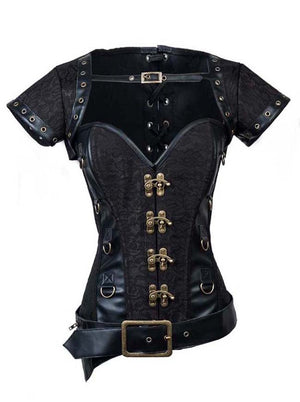 Women's Spiral Steel Boned Goth Retro Overbust Steampunk Bustier Corset