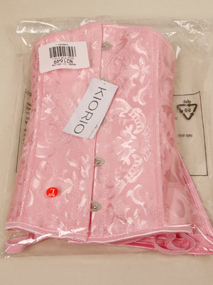 KIORIO Plus Size Victorian Gothic Brocade Plastic Boned Underwear Waist Cinchers
