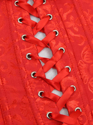 Floral Brocade Waist Cincher Shaper Plus Size Underbust Corset