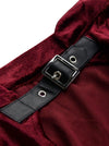 Gothic Wine-Red Velvet Cloak Stand Collar Long Layered Sleeve Shrug Bolero Jacket