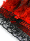 Steampunk Gothic Accessory Red Feather Collar Choker and Shoulder Pads Wrap Set