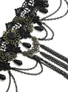 Handmade Vintage Gothic Victorian Lace Tassels Black Chocker Necklace