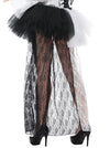 Women's Sexy Black and White High Waist High-low Lace Tulle Skirt