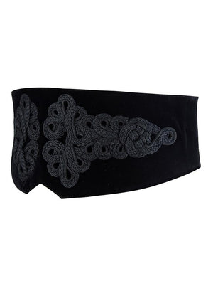 Women's Vintage Black Crochet High Waisted Short Torso Corset Belt