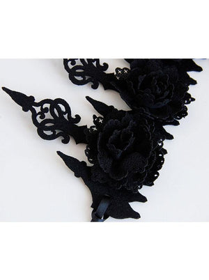 Gothic Victorian Elegant Artificial Flower Crown Headband Wedding Head-wear Jewelry Accessory Black