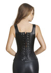Women's Steampunk Gothic Faux Leather Lace Shoulder Strap Tank Overbust Corset