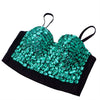 Sweets Green Studded Rhinestone Push Up B Cup Bustier Bra Party Bustier Crop Top