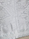 Women's Luxurious and Elegant Brocade Embroidered White Overbust Corset