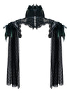 Steampunk High Neck Feather Jacket Shrug with Long Sleeves
