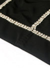 Black Bustier Bra Women's Steampunk Diamond Beaded Clubwear Corset Crop Top