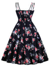 Floral Print Sleeveless Backless Casual Swing Dress