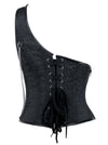 Men's One-Shoulder Leather Gothic Punk Waistcoat Corset Vest Top