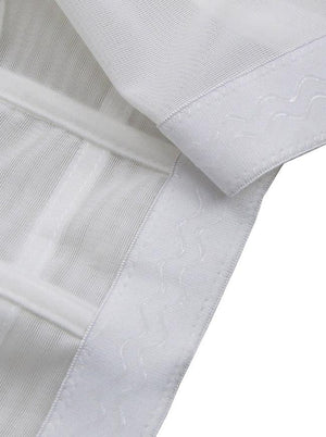 Fashion See-through Mesh Spaghetti Straps Bustier Bra Corset Clubwear Crop Top /White
