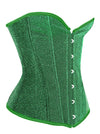 12 Plastic Boned Sexy Green Burlesque Strapless Shiny Overbust Corset