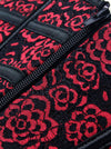 Steampunk Gothic Rose Print Zipper Boned High Low Corset Dress