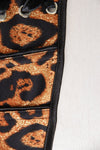 Women's Strapless Leopard Print Ruffle Trimmed Temptation Overbust Corset