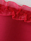 Victorian Vintage Satin Halter Red Plus Size Bustier Corset Top with Lace
