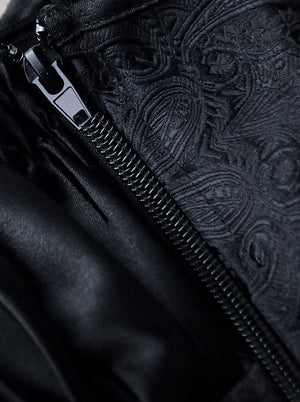 Women's Renaissance Ruffle Plus Size Black Bustier Overbust Corset Top