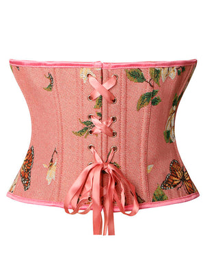 Women's Fashion Vintage Floral Butterfly Print Tummy Control Back Push Up Corset