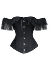 Gothic Victorian Floral Lace Off Shoulder Overbust Corset Top