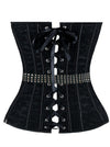 Fashion Lace Fishnet Boned Gothic Retro Steampunk Corset Bustier Top with Waist Belt