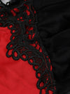 Gothic Floral Embroidery Mesh Princess Bustier Corset with Lace Skirt Red