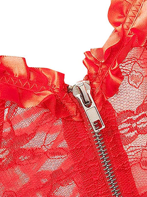 Women's Bustier Corset Sexy Fashion Zipper See-through Strapless Plastic Bones Corset