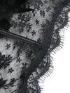 Victorian Gothic Black Feather High Neck Cape Sheer Floral Mesh Corset Shrug