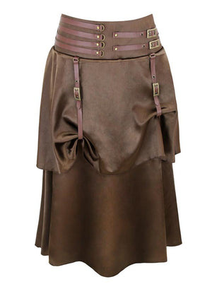 Women's Victorian Steampunk Gothic Vintage Solid Asymmetrical Corset Skirt